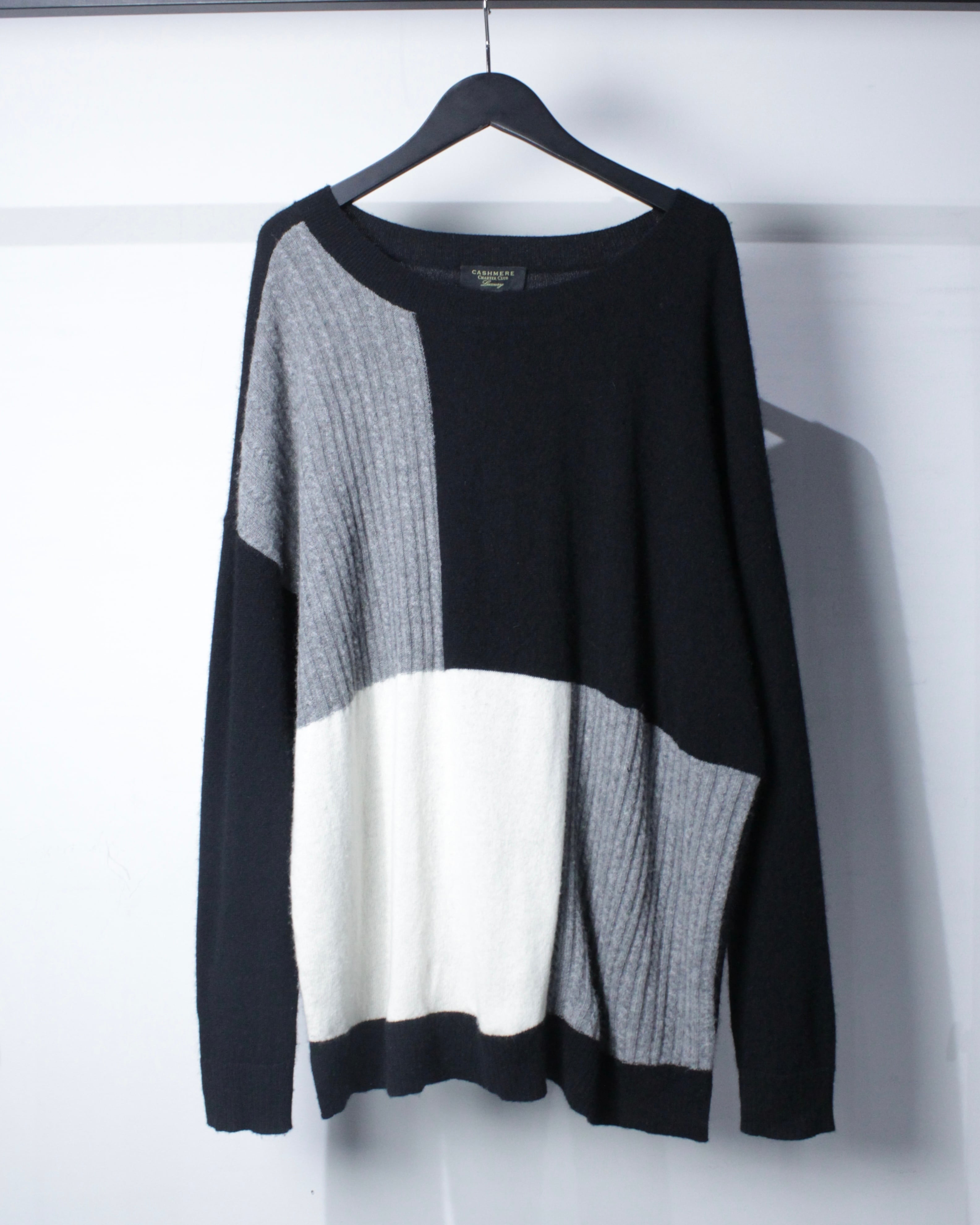 Caka BLACK】Switching Design Vintage Cashmere Knit | Caka(カカ
