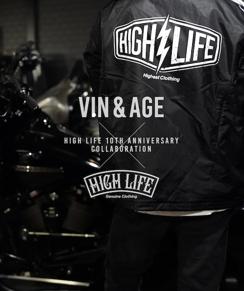 【Vin & Age × HIGH LIFE】ベンチレーションコーチジャケット【BLACK】