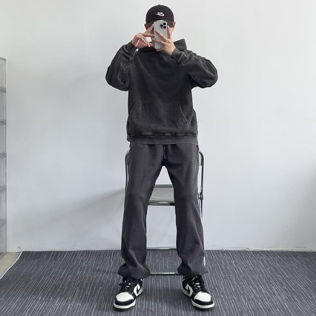 予約販売】メンズ セットアップ 上下 長袖 ウォッシュ加工 ライト