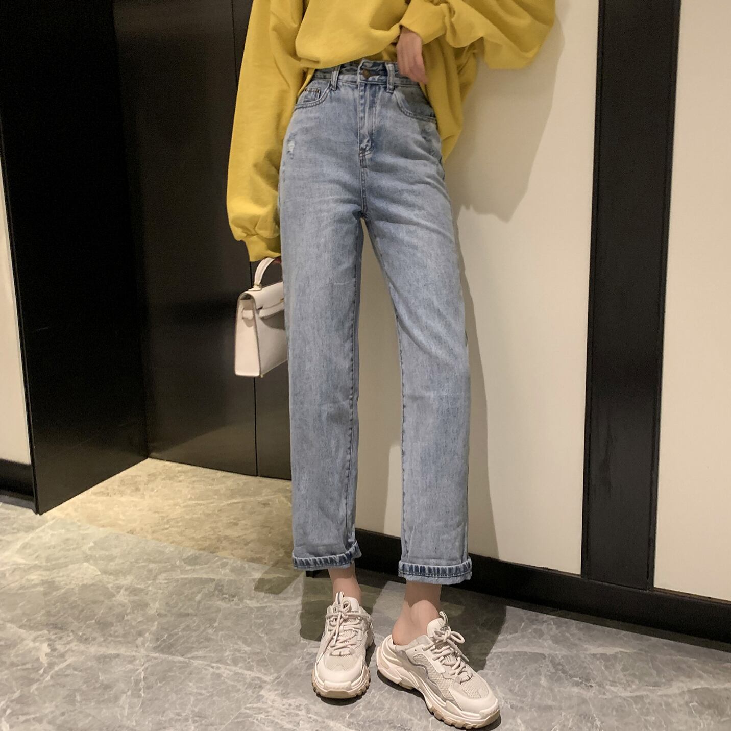 スプリングハイウェストパンツ レディースルーズカジュアル 春物 6Du_Shop_Women98681830056