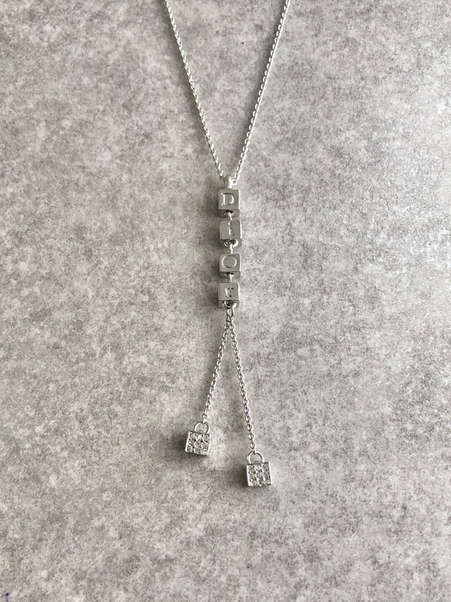 Christian Dior クリスチャン ディオール ネックレス シルバー キューブ vintage ヴィンテージ オールド j5k8kf