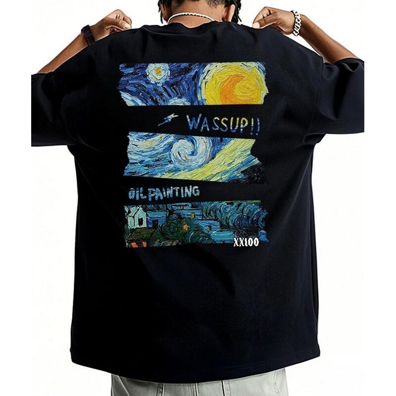 バックプリントデザイン オーバーサイズTシャツ 00091