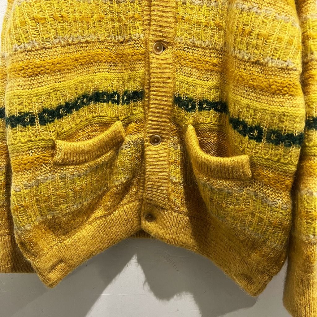 stein シュタイン 22AW SILK MOHAIR FAIR ISLE KNIT CARDIGAN モヘアカーディガン イエロー系 size-S ST.453【中目黒R01】 Stein シュタイン 22AW Silk Mohair Fair Isle Knit Cardigan シルク