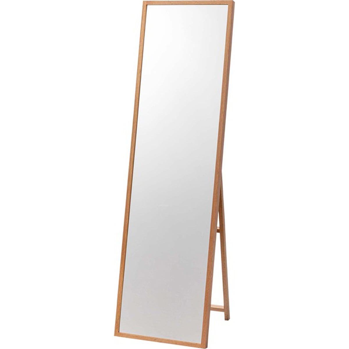 スタンドミラー MTK-312NA 鏡 ミラー スリム おしゃれ 全身ミラー 姿見 全身鏡 壁掛けミラー ウォールミラー オーク オーク無垢材 北欧 ナチュラル シンプル モダン 飛散防止 省スペース 一人暮らし ワンルーム 玄関