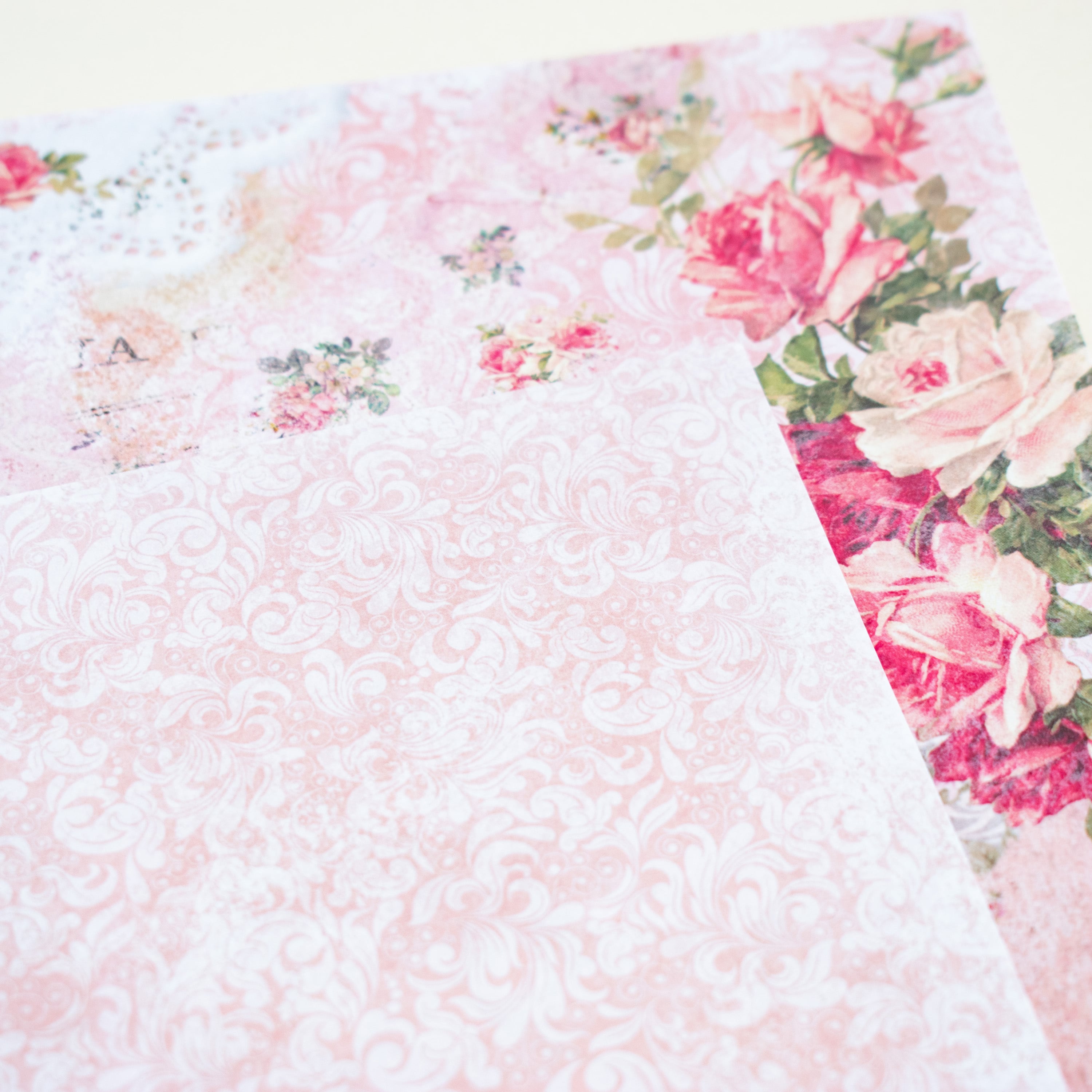 デザインペーパー - ヴィンテージローズ No.11 【Vintage girly