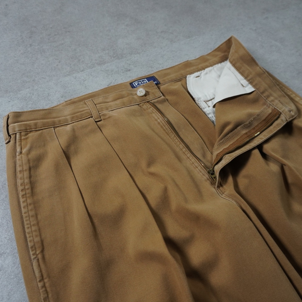 90s 初期型 USA製 Polo by Ralph Lauren POLO CHINO Camel W35L32.5相当 古着 - 5