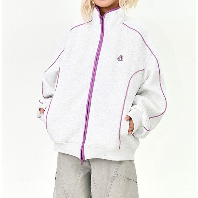 パイピングラインスタンドジップブルゾン
 2col   R01608