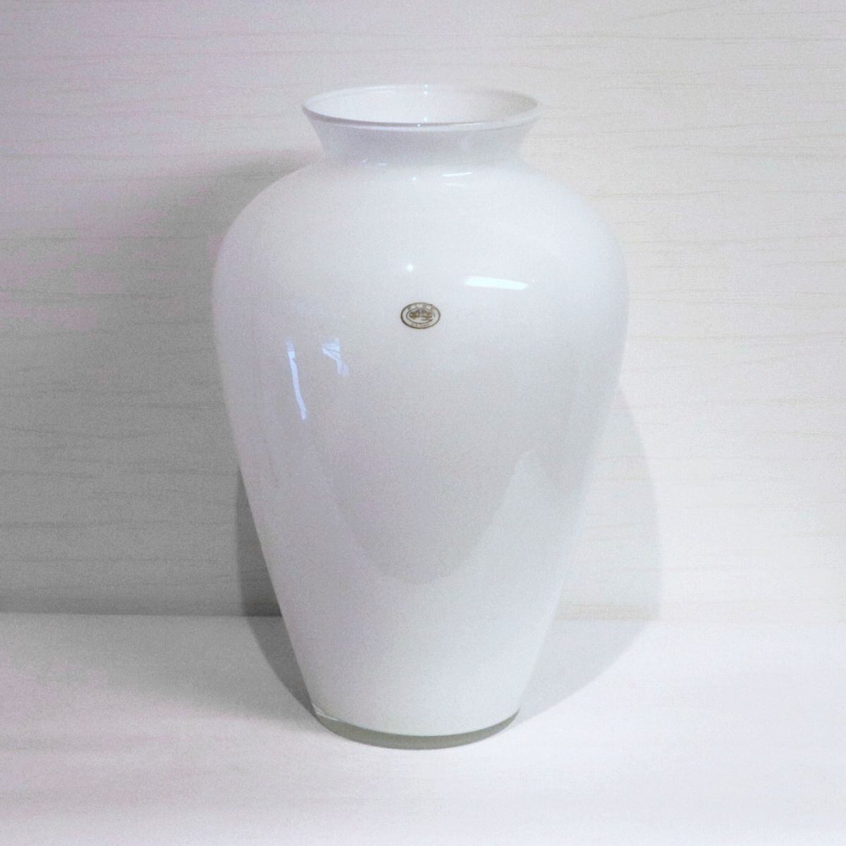PINE・東海硝子・T.G.K ・GLASS・花器・花瓶・フラワーベース・白・No 