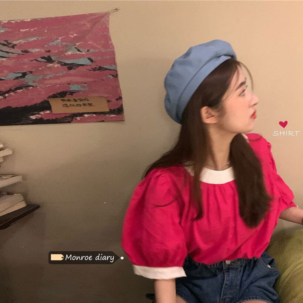 レッドルーズTシャツ サマートップス 大人ガーリー スウィート キュート カジュアル 夏物 モンロー76579768919