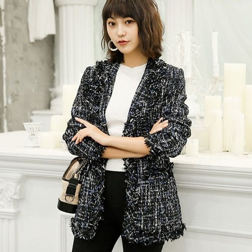ジャケット レディース ツイード 長袖 ジャケット レディース 大きいサイズ 体型カバー ジャケット レディース ブラック ツイード ジャケット レディース ツイード 長袖 ジャケット 大きいサイズ