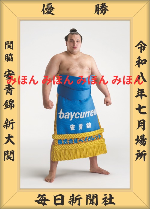 令和８（２０２６）年７月場所  優勝  関脇  安青錦 新大 関 （３回目の優勝）