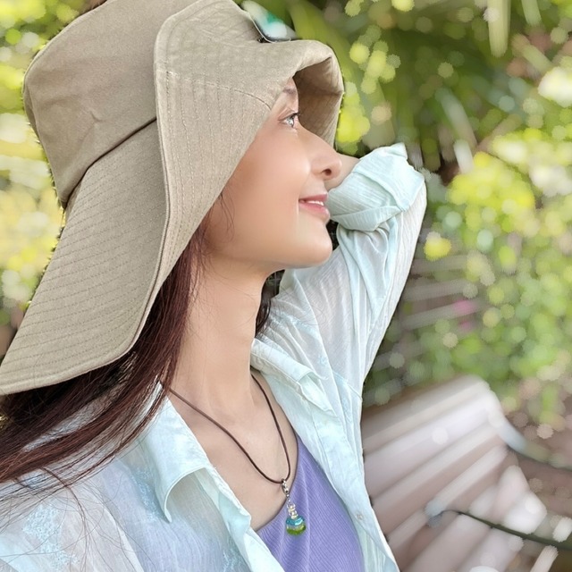 ブルー&グリーンキューブネックレス