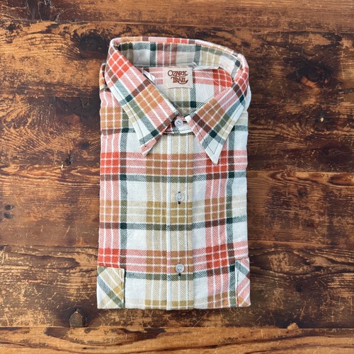 1980's Deadstock "Ozark Trail" Print-Flannel Shirt White x Rust / XL