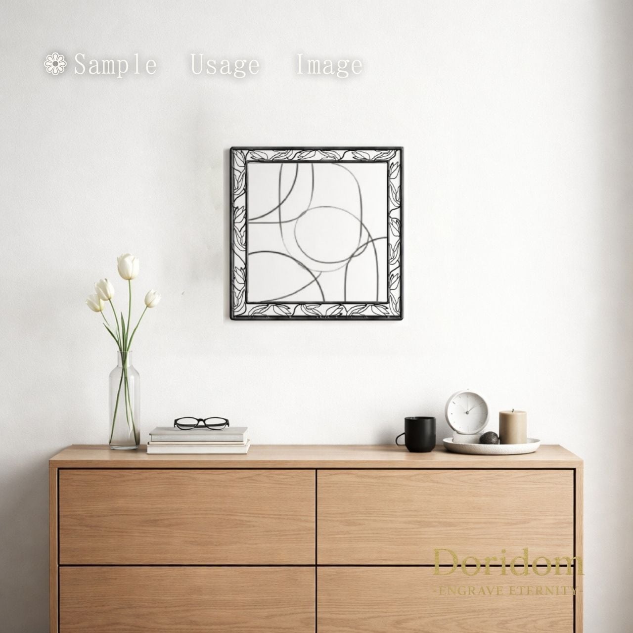 高解像度300DPI】【2種セット】Tulip Stained Glass Frame No.13