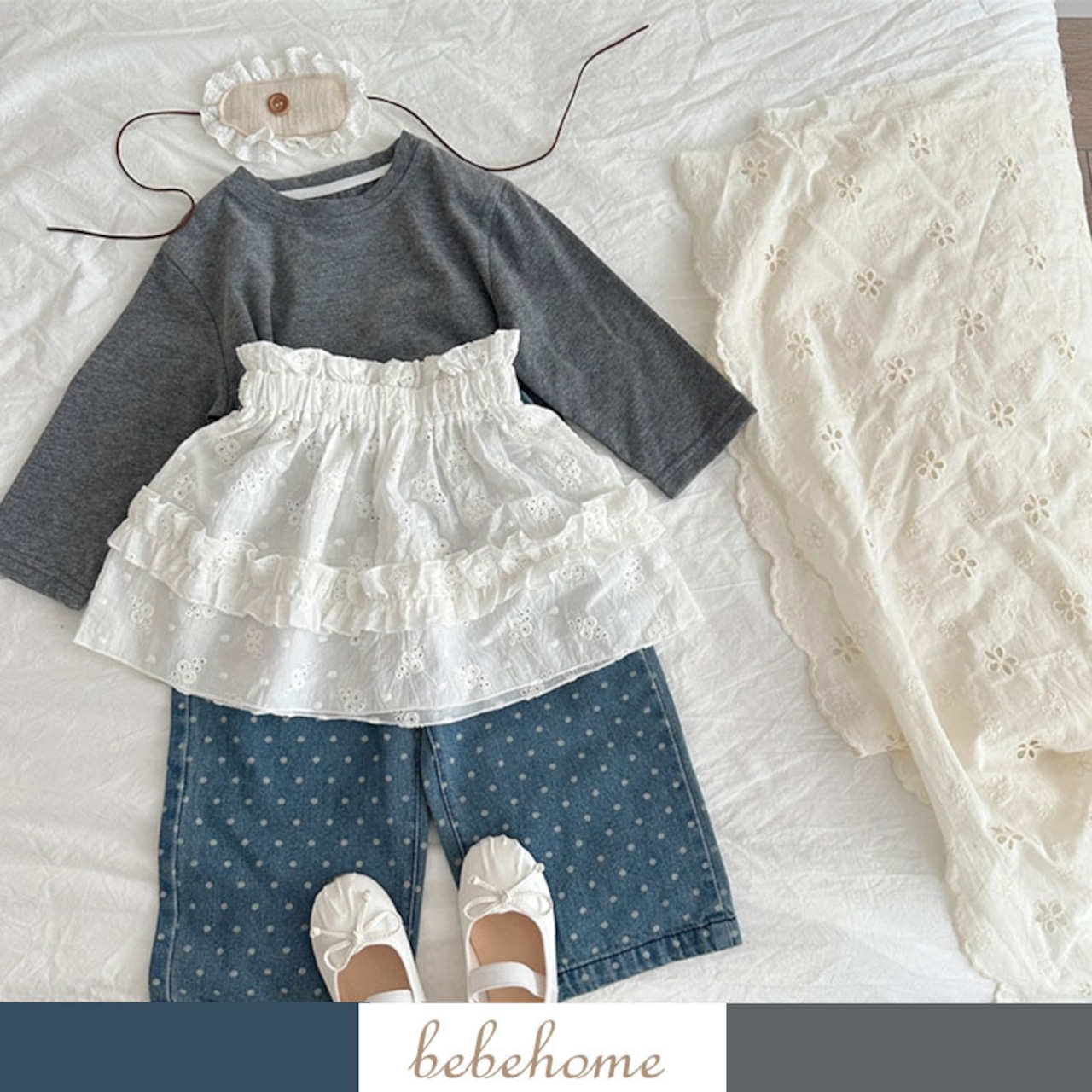 秋刺しゅうフリル重ねられるスカート