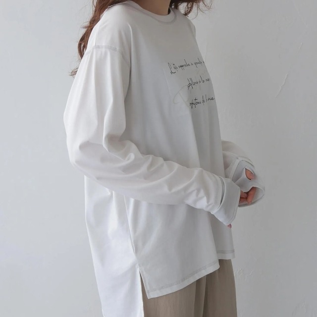 【Select】ドライタッチコットンラメ配色ロゴロンT