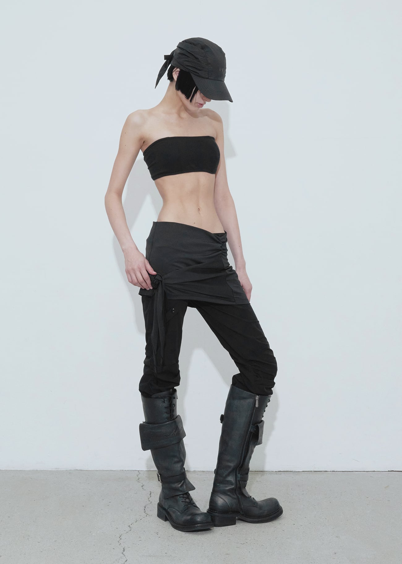 BOHEMIAN SEOUL] PANEL TIED SKIRT, BLACK 正規品 韓国ブランド 韓国