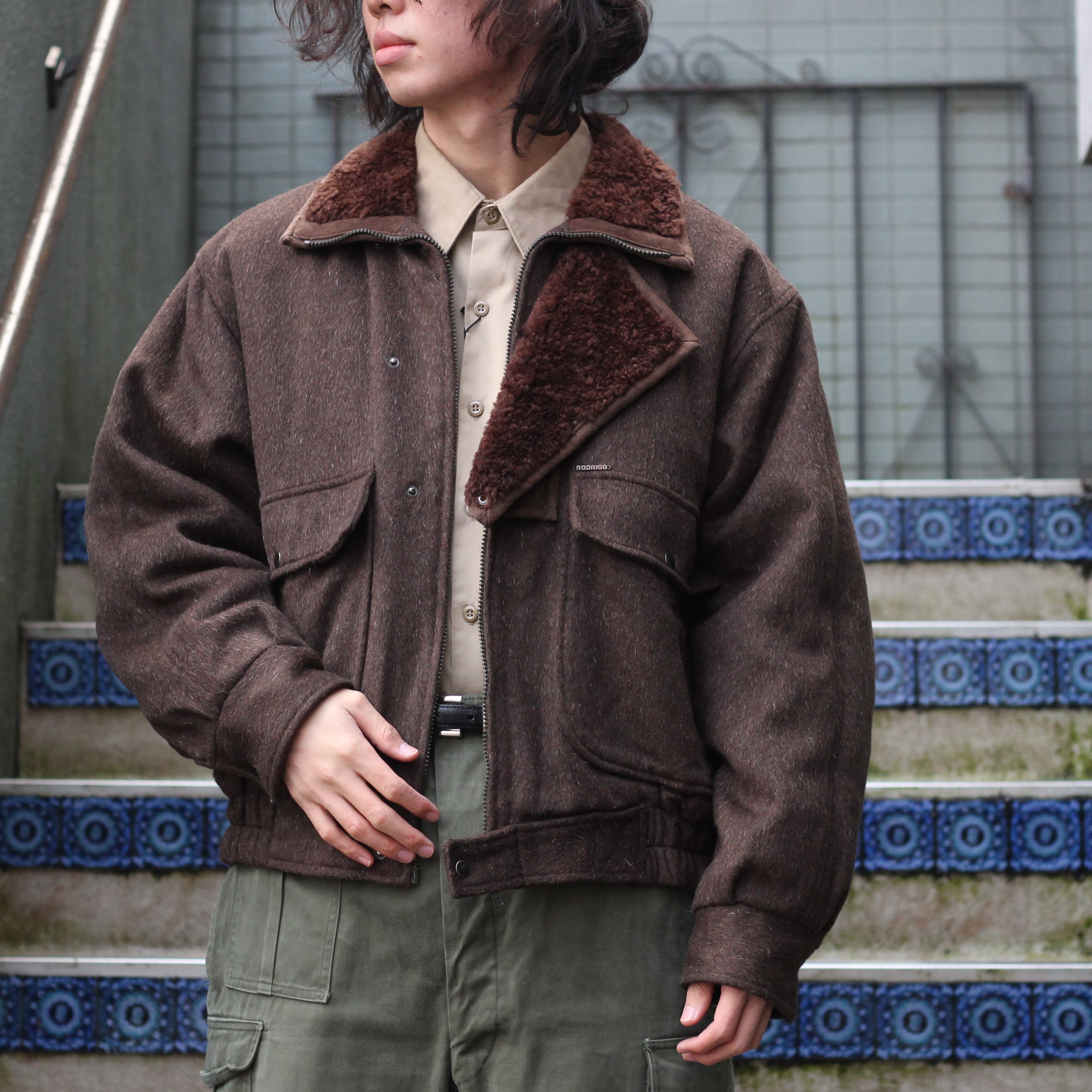 SPECIAL ITEM* EU VINTAGE RODRIGO MOUTON WOOL DESIGN ZIP BLOUSON 