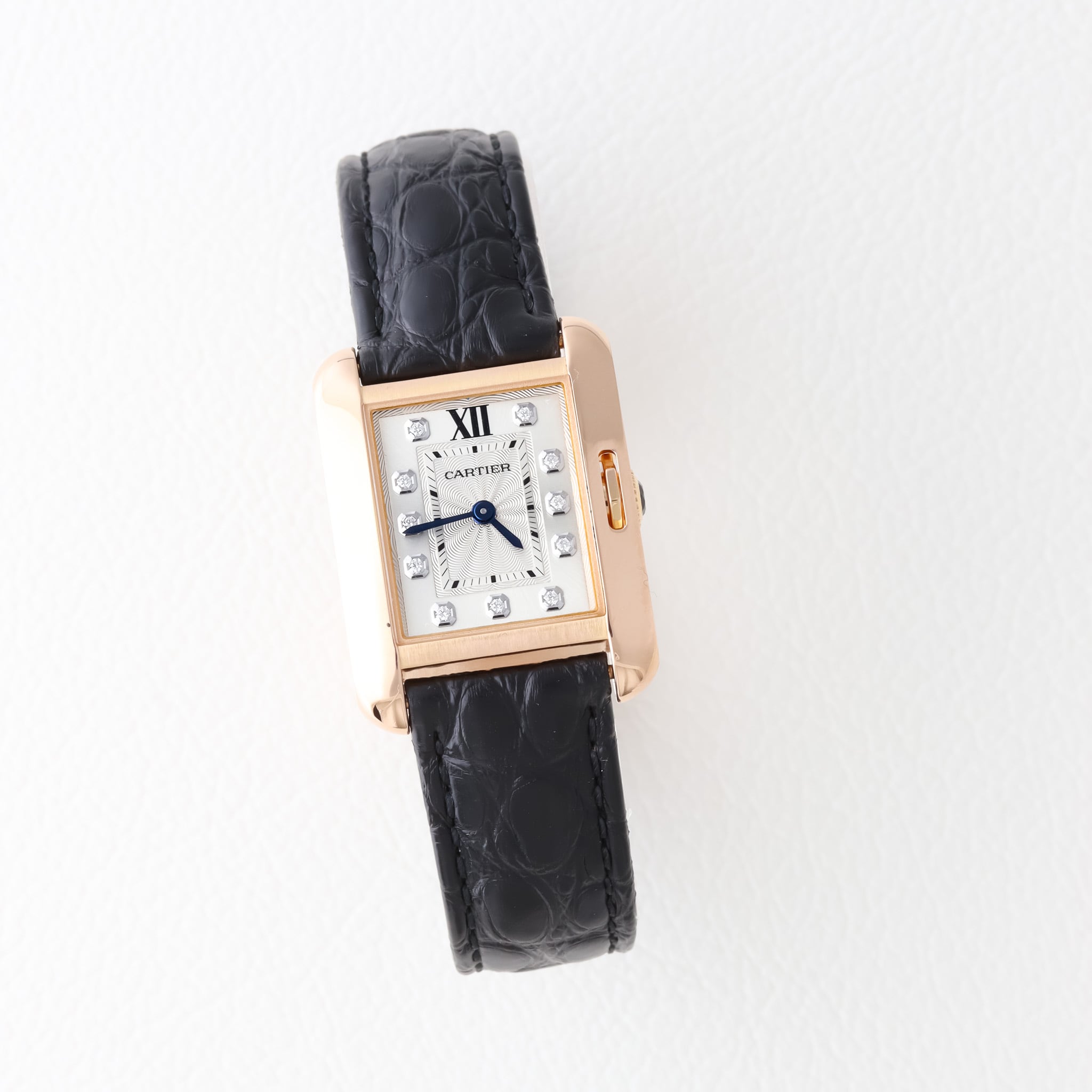 カルティエ タンクアングレーズ ピンクゴールド ダイヤルダイヤモンド