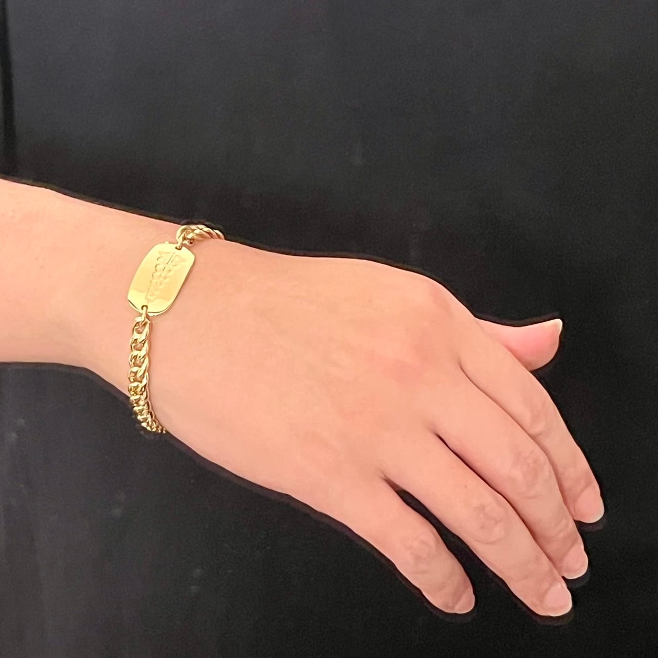 VINTAGE TIFFANY & CO. 18K Gold Caduceus Medical ID Bracelet