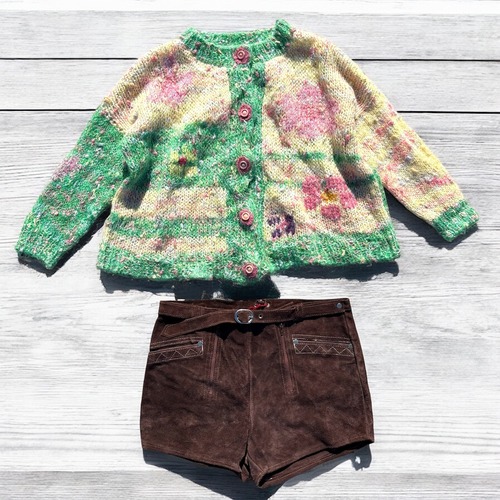 【KIDS】vintage shiny mohair cardigan size:130〜140前後