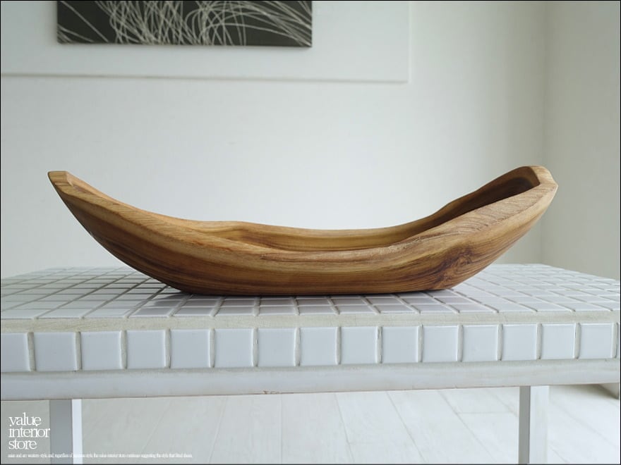 チーク材 木製ボウル 大 wooden bowl ヴィンテージウッドのボウル
