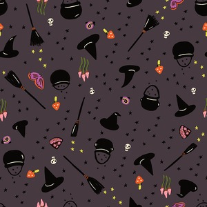 限定数3！USAコットン フリーキーファミリア Witchy Woman  55 X45cmカット販売