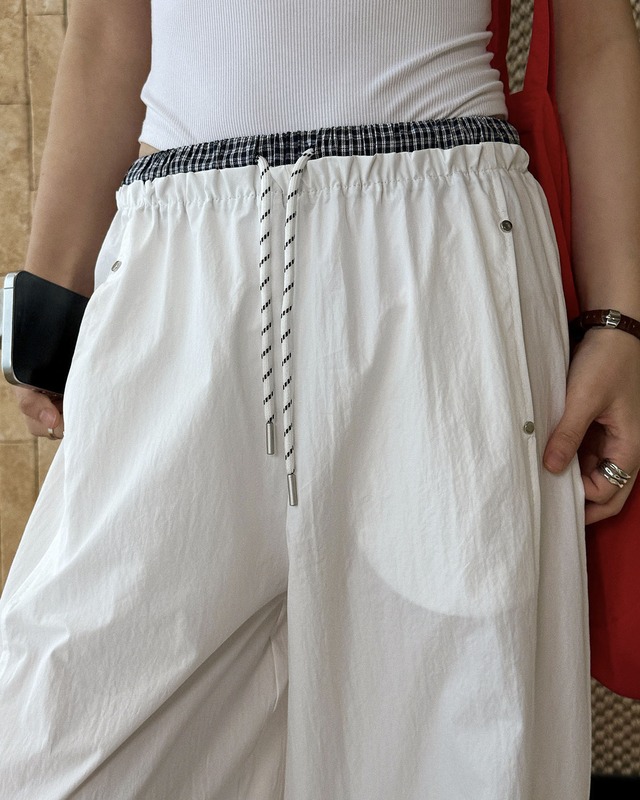Check Double Waist Trousers