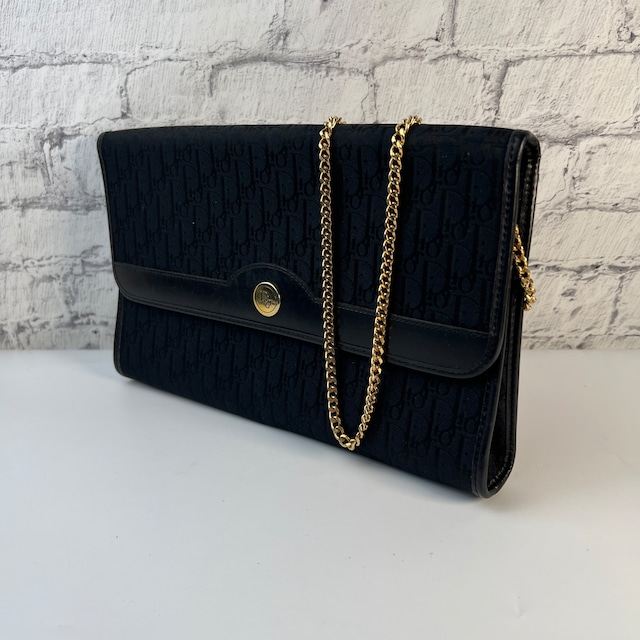 ディオールDIOR トロッター キャンバス ショルダーバッグ ブラック A-8964
