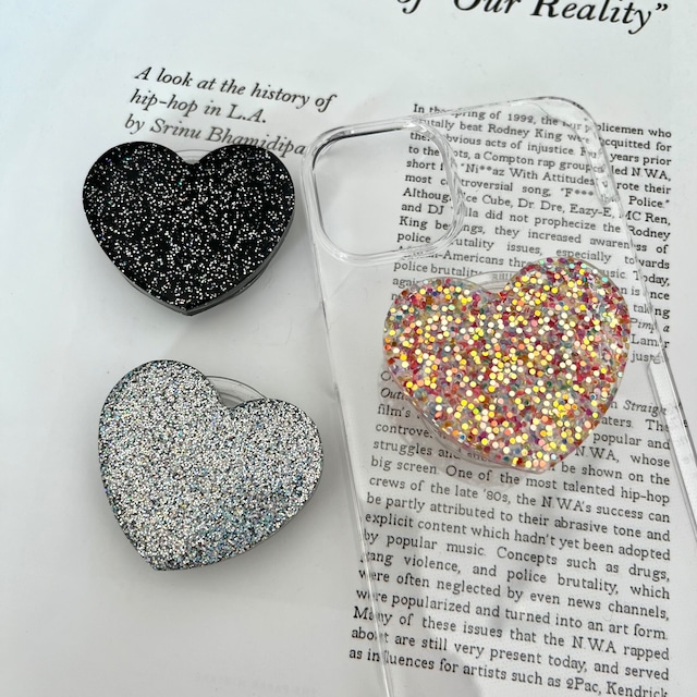 GLITTER HEART GRIP -3color-