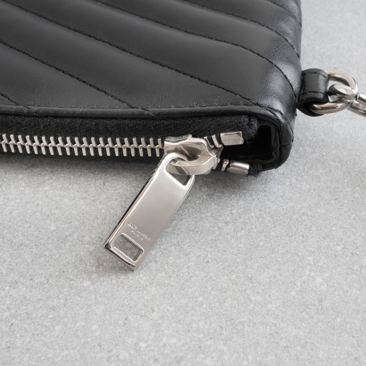 サンローラン クラッチバッグ キルティング ブラック レザー