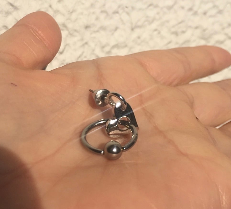 HEART HOLE bodypierced Earring片耳 #1752 ハートホールピアス