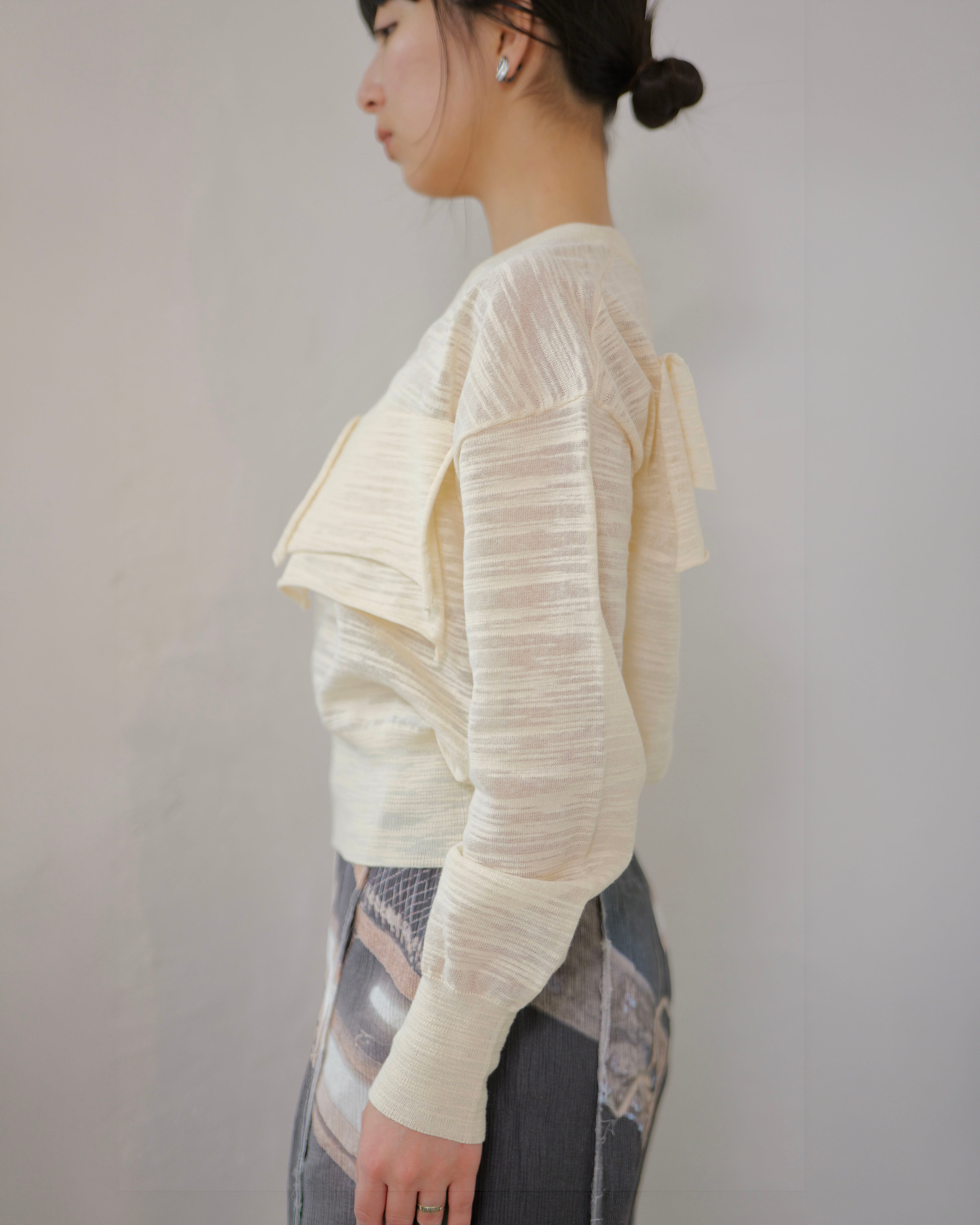 kotoha yokozawa - TD V-NECK SHEER KNIT ：Banana｜シアー／Vネック