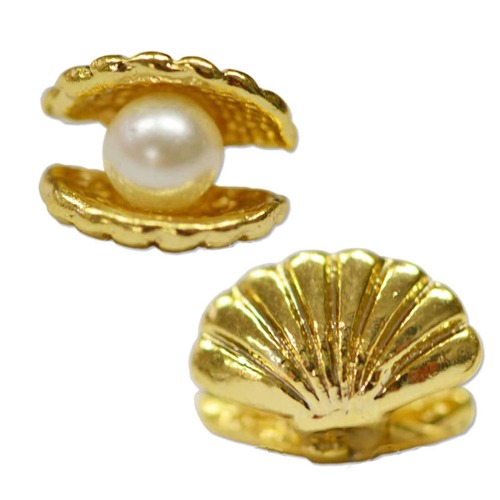 ジュエリーパーツ　パールinシェル 2個入り　MP0038  pearl in shell  10ｍｍ×8ｍｍ