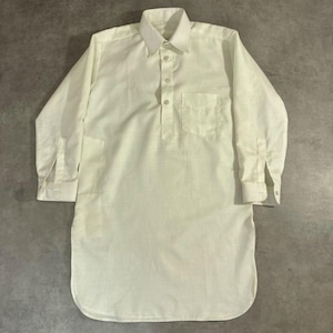 70s GEE CEE生地 プルオーバーシャツ マチ付き ホワイト