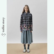 影に花が溶ける余白：チェックラペルシャツ《XU0265》