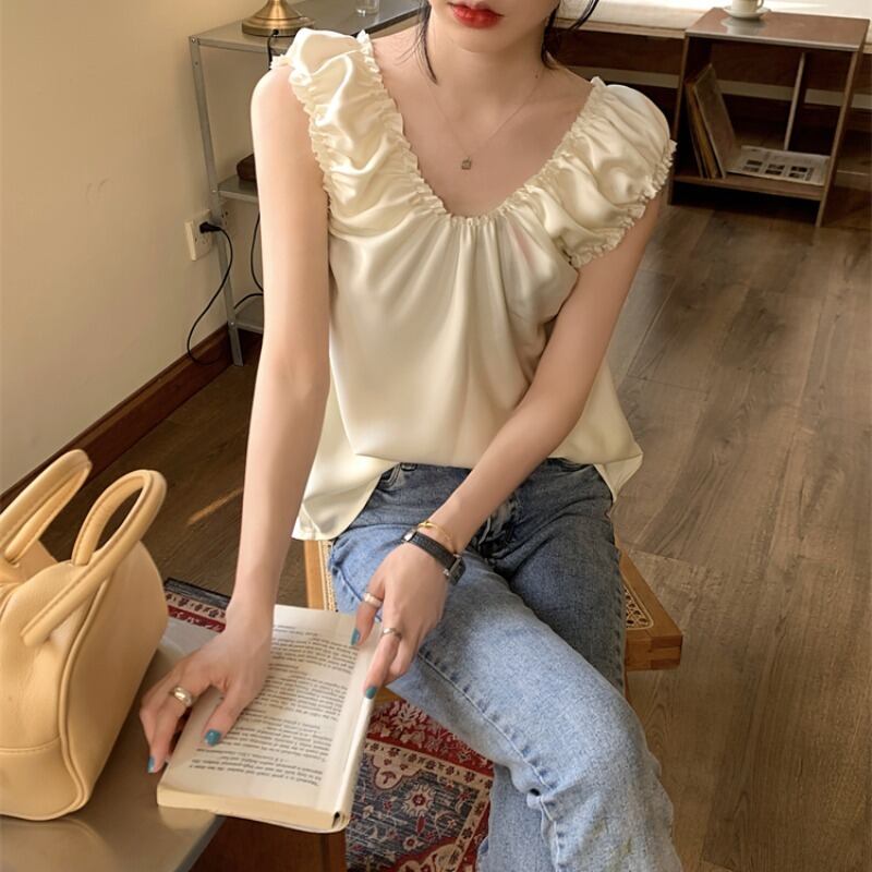 プリーツノースリーブサマーショートコート 大人ガーリー スウィート キュート カジュアル 夏物 ブラックストロベリース85503191694