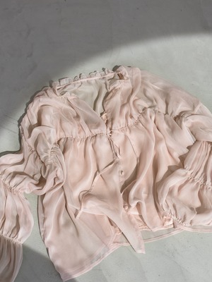 triple shirring blouse set（pink）