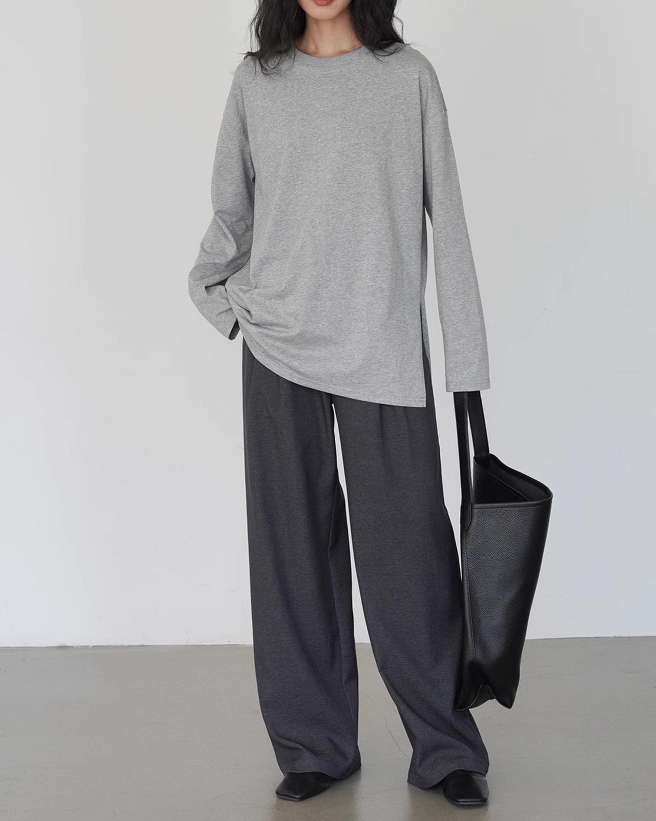 Tuck waist wide Pants T20473