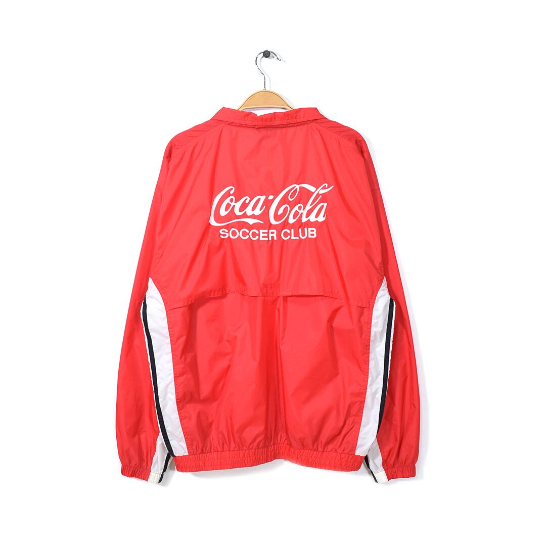 90s アディダス コカコーラ ナイロンジャケット 赤ベース オールド ウインドブレーカー adidas coca cola サイズM 古着  @CK0116 | ヤング衣料店 powered by BASE