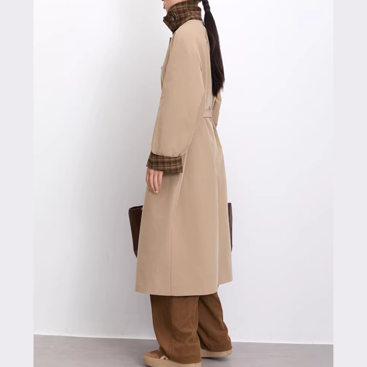ベルト付き ロング丈 パッチポケット コート 00083・画像10