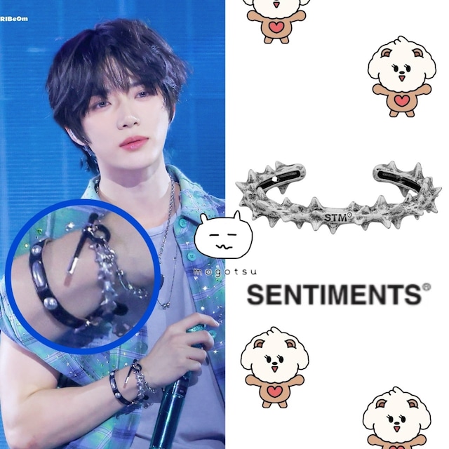 ★TXT ボムギュ 着用！！【SENTIMENTS】NO.630 [BURNISH] SPIKY BANGLE BRACELET