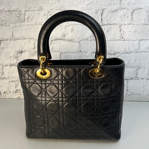Dior レディディオール  カナージュレザー ハンドバッグ ブラック A-12281