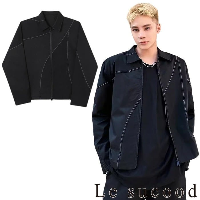 お支払い確認後20日以内発送】Le sucood ステッチカジュアルラペル