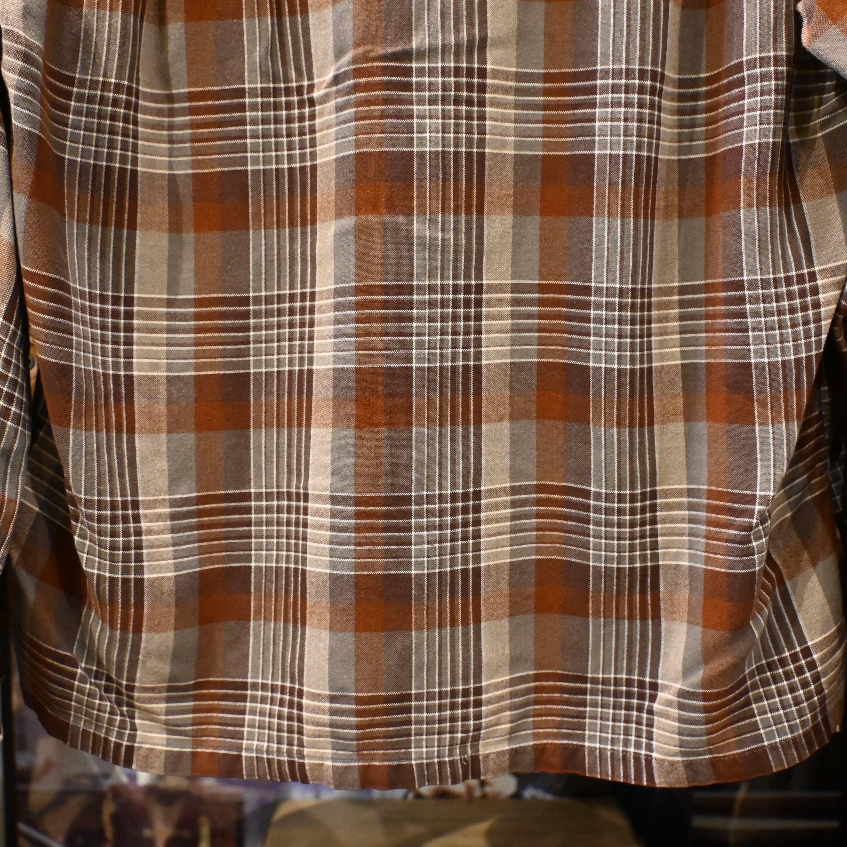 M ] Nelson-Paige 50-60's USA製 Open Collar Rayon Blend Chack Shirt