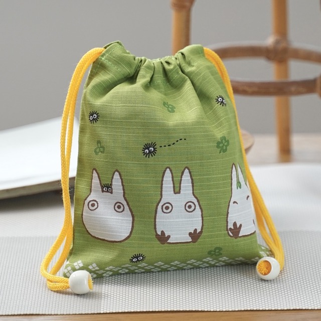 となりのトトロ　仕分けポーチ / 巾着（小トトロ / 宇治抹茶色/7700）