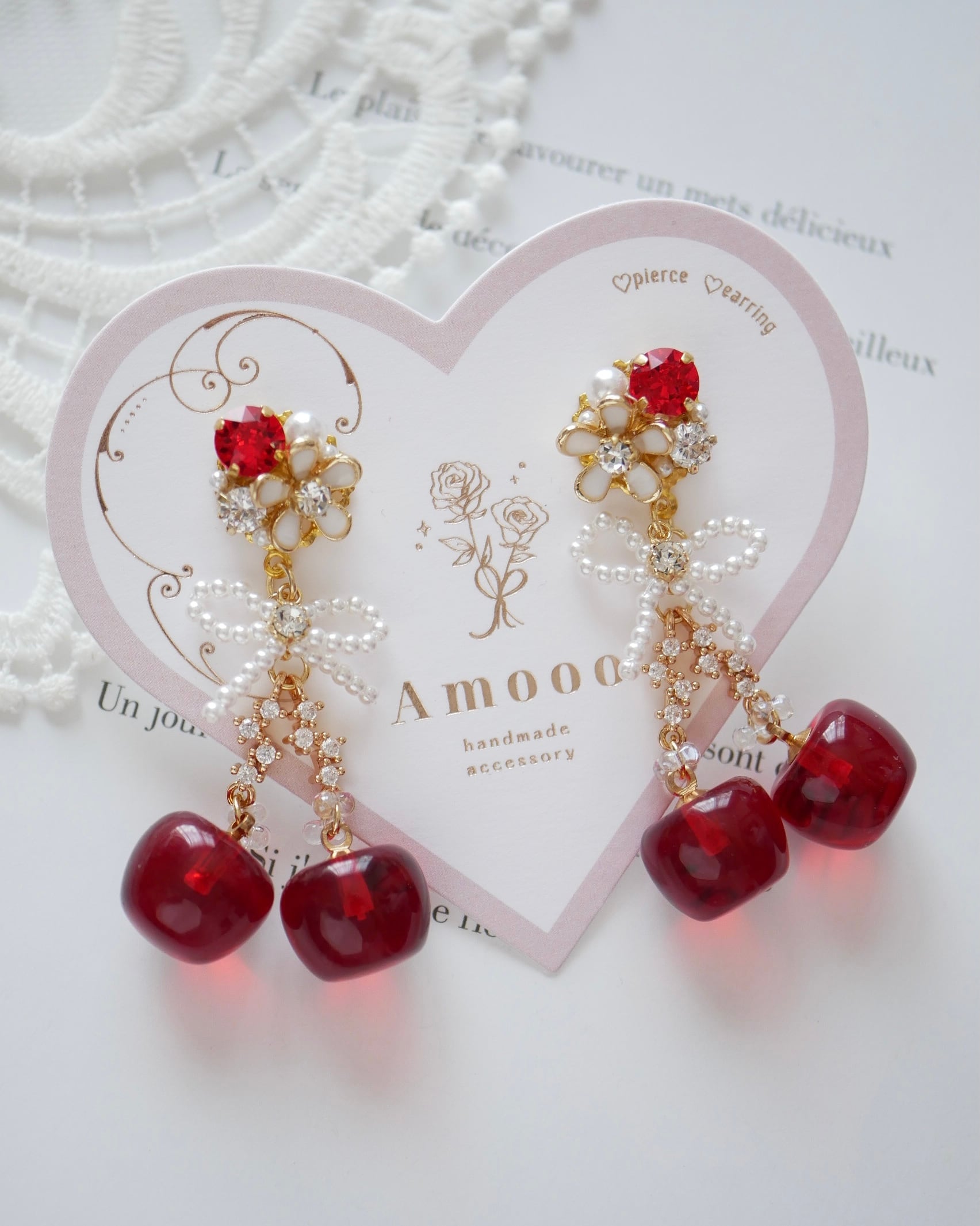 124 リアルチェリービジューピアス/イヤリング | Amooo