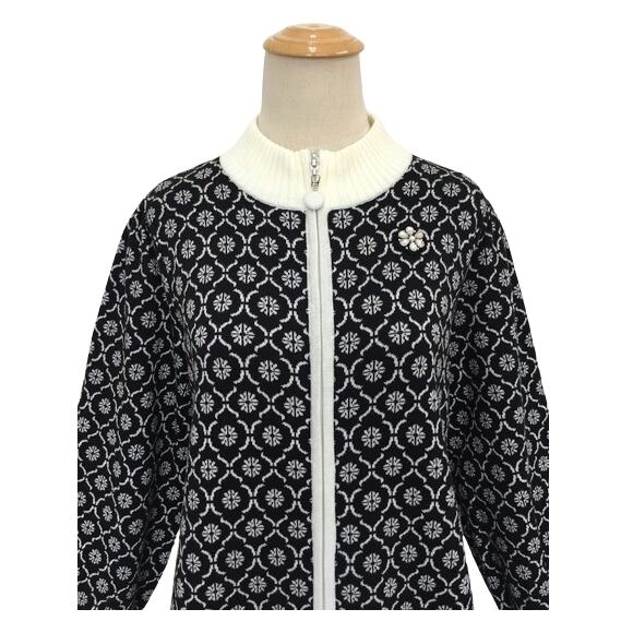 【美品】スーパービューティ　ニットロングジャケット 50%OFF！】スーパービューティー ジャケット ジャガード編み