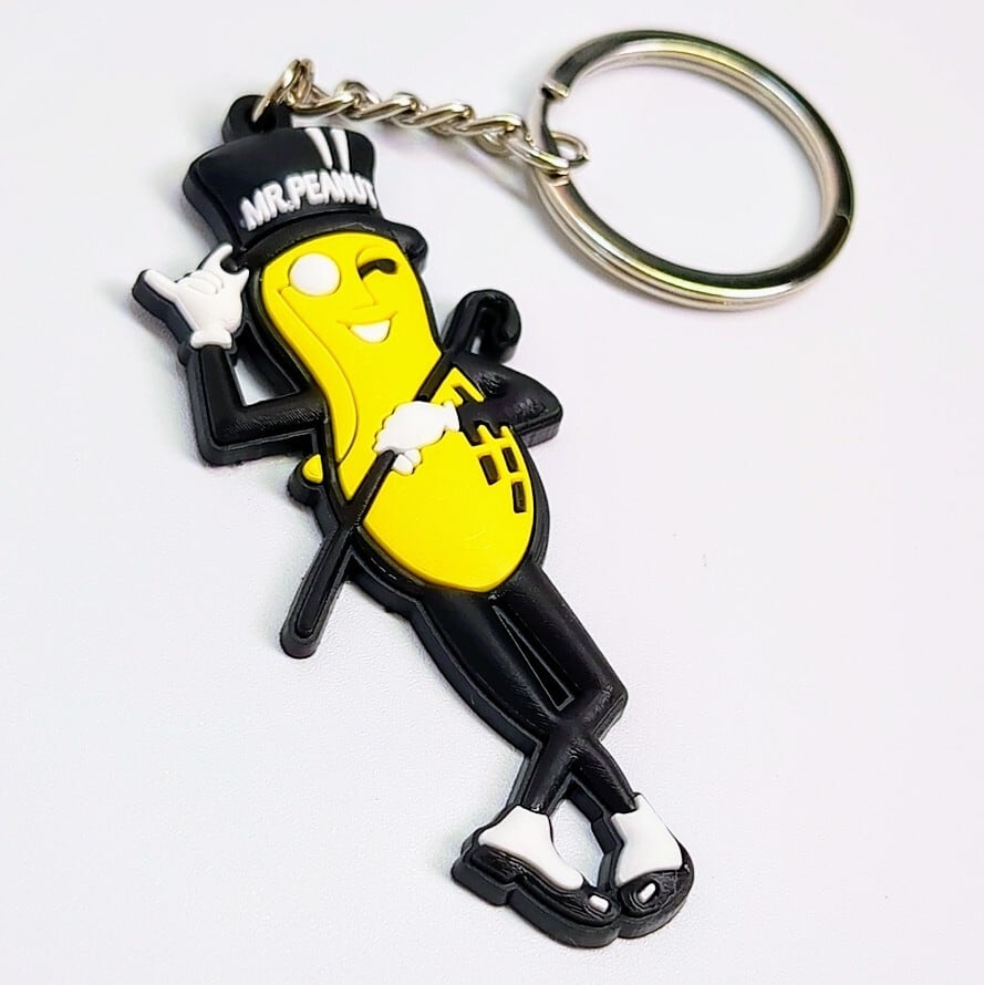 送料無料! ★ラバーキーホルダー★ 【Mr. Peanut(ミスターピーナッツ)】 〚アメリカン雑貨 アメトイ〛