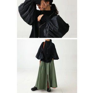Lantern Sleeve Knitted Pullover Sweater Tops / ランタン スリーブ ニット プルオーバー トップス